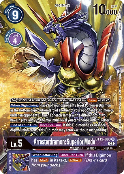 Digimon Card Game Sammelkarte BT12-083 Arresterdramon: Superior Mode alternatives Artwork 1