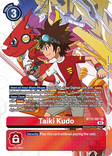 Digimon Card Game Sammelkarte BT12-087 Taiki Kudo alternatives Artwork 1