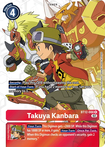 Digimon Card Game Sammelkarte BT12-088 Takuya Kanbara alternatives Artwork 1