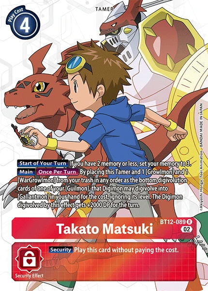 Digimon Card Game Sammelkarte BT12-089 Takato Matsuki alternatives Artwork 1