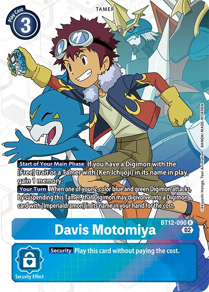 Digimon Card Game Sammelkarte BT12-090 Davis Motomiya alternatives Artwork 1