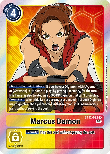 Digimon Card Game Sammelkarte BT12-092 Marcus Damon