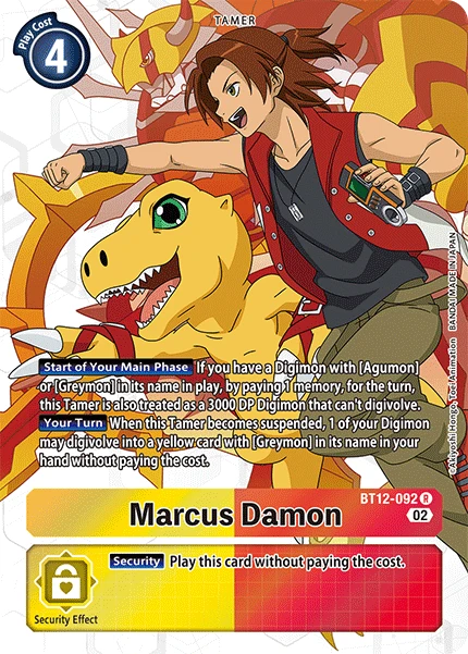 Digimon Card Game Sammelkarte BT12-092 Marcus Damon alternatives Artwork 1