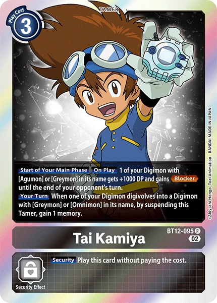 Digimon Card Game Sammelkarte BT12-095 Tai Kamiya