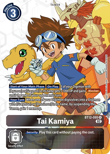 Digimon Card Game Sammelkarte BT12-095 Tai Kamiya alternatives Artwork 1