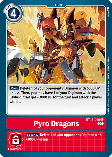 Digimon Card Game Sammelkarte BT12-099 Pyro Dragons