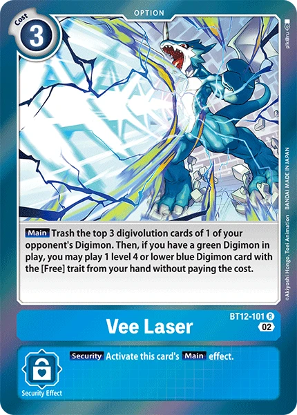 Digimon Card Game Sammelkarte BT12-101 Vee Laser