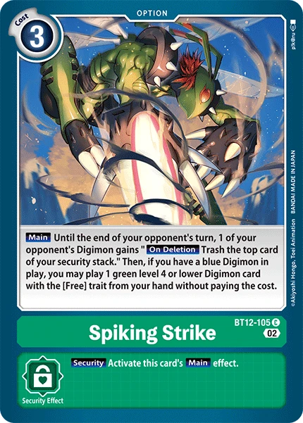 Digimon Card Game Sammelkarte BT12-105 Spiking Strike