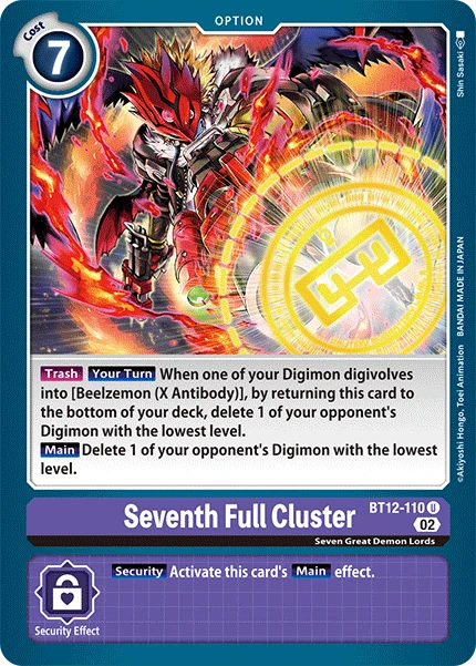 Digimon Card Game Sammelkarte BT12-110 Seventh Full Cluster