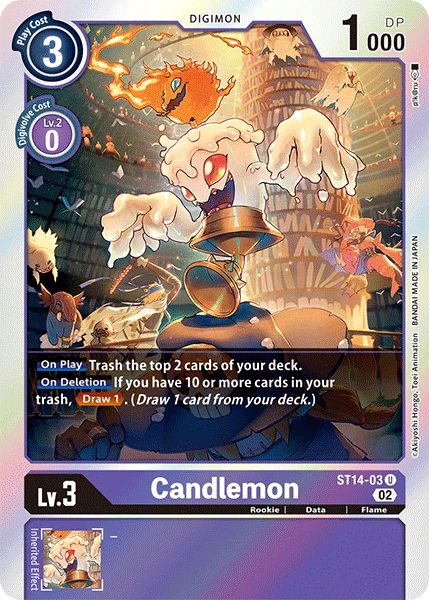 Digimon Card Game Sammelkarte ST14-03 Candlemon