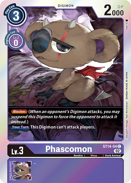 Digimon Card Game Sammelkarte ST14-04 Phascomon