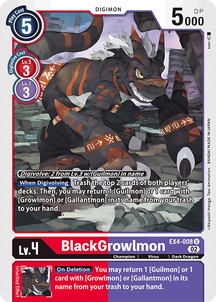 Digimon Card Game Sammelkarte EX4-008 BlackGrowlmon