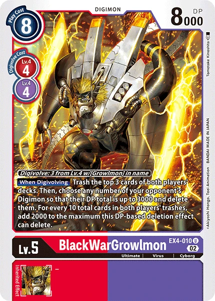 Digimon Card Game Sammelkarte EX4-010 BlackWarGrowlmon