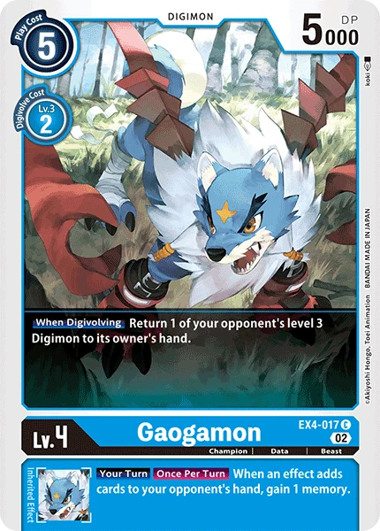 Digimon Card Game Sammelkarte EX4-017 Gaogamon