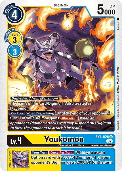 Digimon Card Game Sammelkarte EX4-026 Youkomon