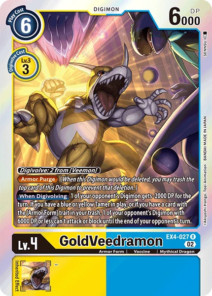Digimon Card Game Sammelkarte EX4-027 GoldVeedramon