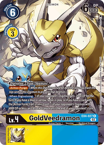 Digimon Card Game Sammelkarte EX4-027 GoldVeedramon alternatives Artwork 1