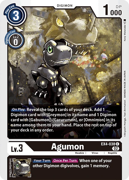 Digimon Card Game Sammelkarte EX4-038 Agumon