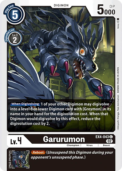 Digimon Card Game Sammelkarte EX4-043 Garurumon