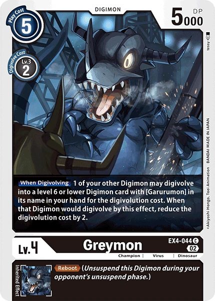 Digimon Card Game Sammelkarte EX4-044 Greymon