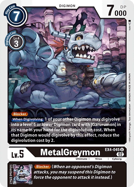 Digimon Card Game Sammelkarte EX4-045 MetalGreymon