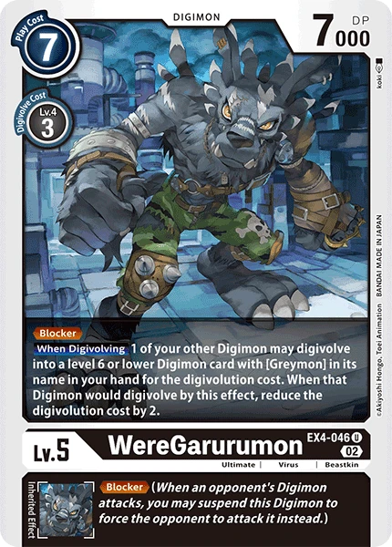 Digimon Card Game Sammelkarte EX4-046 WereGarurumon