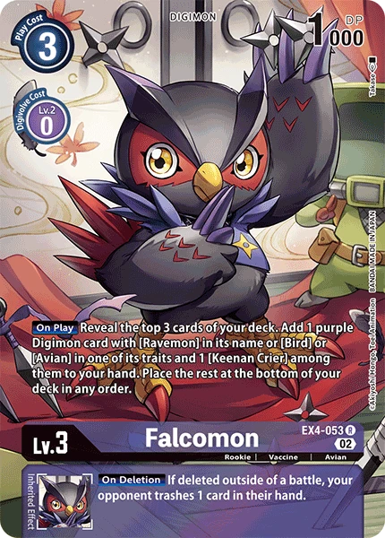 Digimon Card Game Sammelkarte EX4-053 Falcomon alternatives Artwork 1