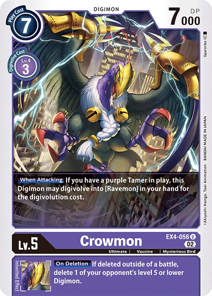 Digimon Card Game Sammelkarte EX4-056 Crowmon