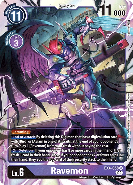 Digimon Card Game Sammelkarte EX4-058 Ravemon
