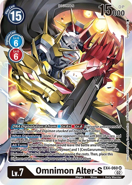 Digimon Card Game Sammelkarte EX4-060 Omnimon Alter-S