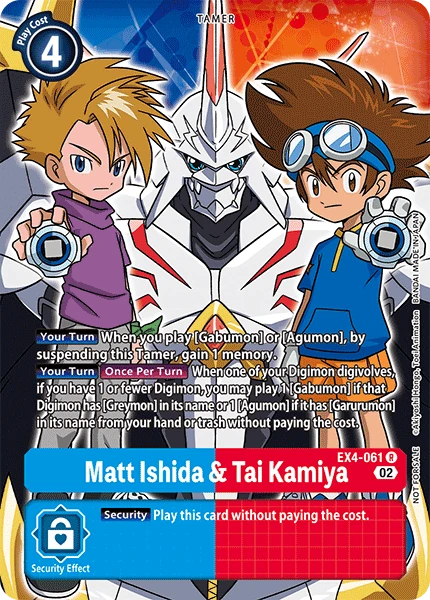 Digimon Card Game Sammelkarte EX4-061 Matt Ishida & Tai Kamiya alternatives Artwork 1