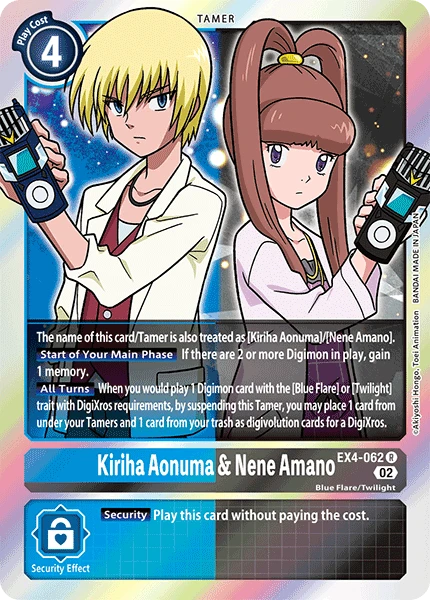 Digimon Card Game Sammelkarte EX4-062 Kiriha Aonuma & Nene Amano