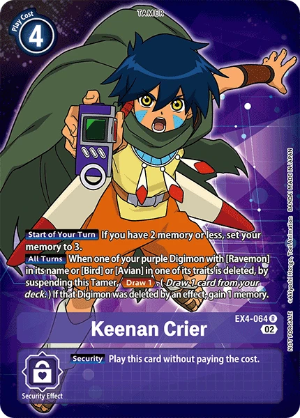 Digimon Card Game Sammelkarte EX4-064 Keenan Crier alternatives Artwork 1