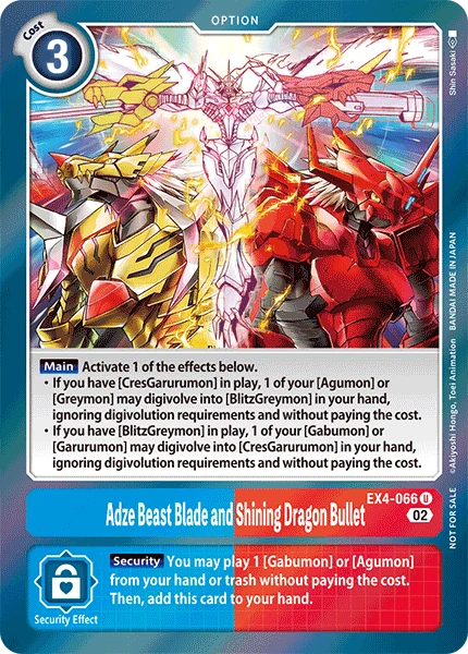 Digimon Card Game Sammelkarte EX4-066 Adze Beast Blade and Shining Dragon Bullet alternatives Artwork 1