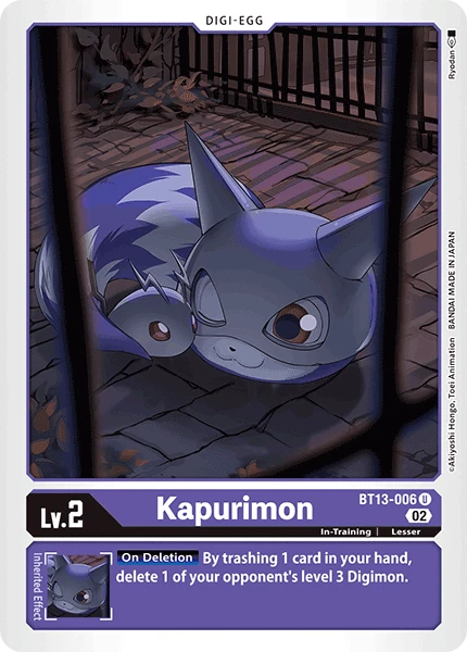 Digimon Card Game Sammelkarte BT13-006 Kapurimon