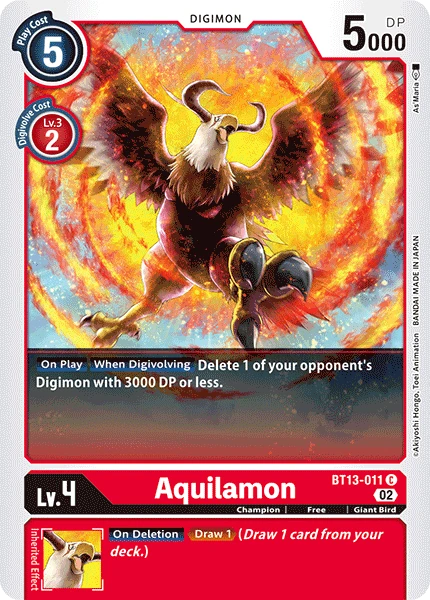 Digimon Card Game Sammelkarte BT13-011 Aquilamon