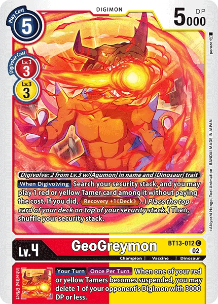 Digimon Card Game Sammelkarte BT13-012 GeoGreymon