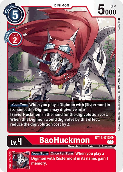 Digimon Card Game Sammelkarte BT13-013 BaoHuckmon