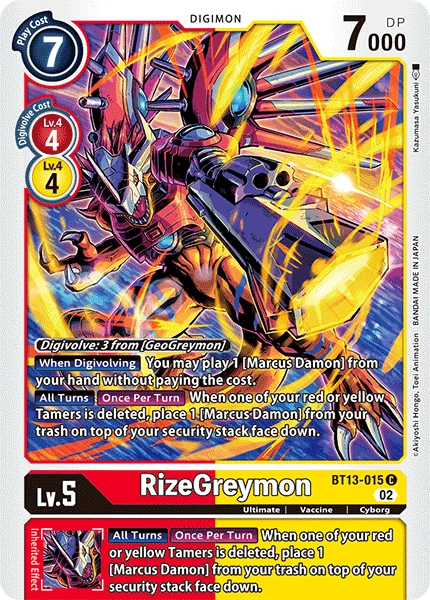Digimon Card Game Sammelkarte BT13-015 RizeGreymon