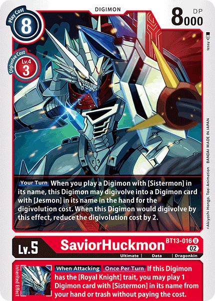 Digimon Card Game Sammelkarte BT13-016 SaviorHuckmon