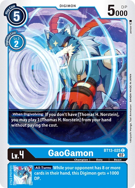 Digimon Card Game Sammelkarte BT13-025 GaoGamon