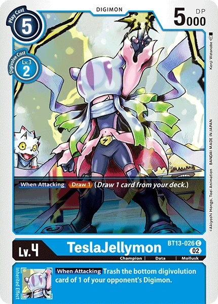 Digimon Card Game Sammelkarte BT13-026 TeslaJellymon