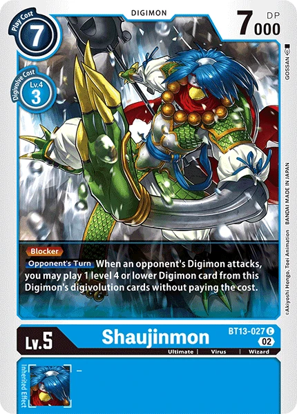 Digimon Card Game Sammelkarte BT13-027 Shaujinmon