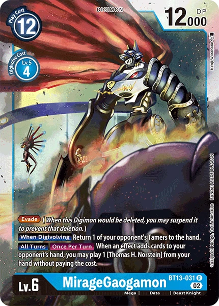 Digimon Card Game Sammelkarte BT13-031 MirageGaogamon