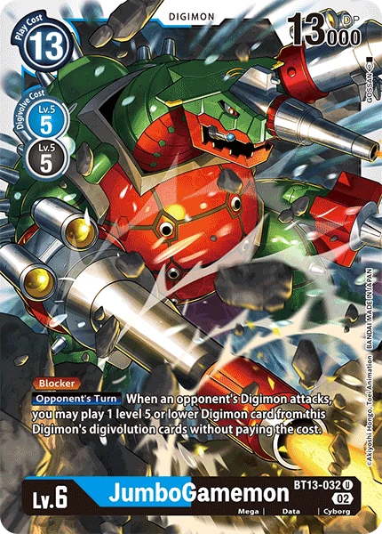 Digimon Card Game Sammelkarte BT13-032 JumboGamemon