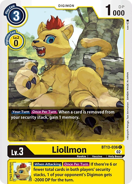 Digimon Card Game Sammelkarte BT13-036 Liollmon