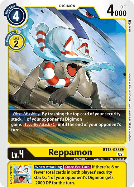 Digimon Card Game Sammelkarte BT13-038 Reppamon