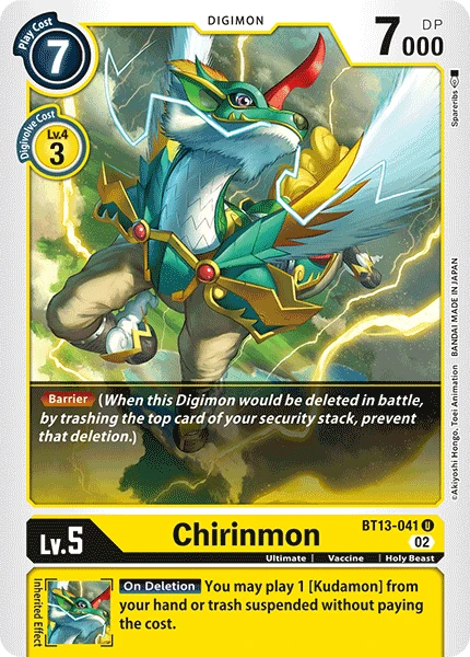 Digimon Card Game Sammelkarte BT13-041 Chirinmon