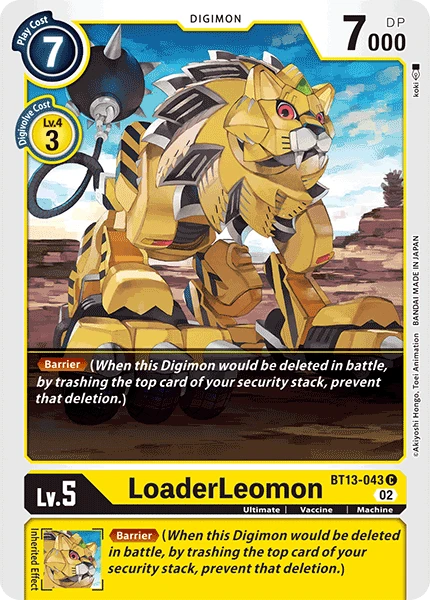 Digimon Card Game Sammelkarte BT13-043 LoaderLeomon