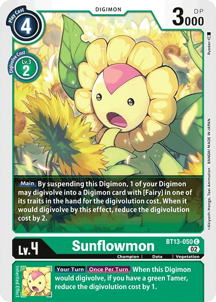 Digimon Card Game Sammelkarte BT13-050 Sunflowmon